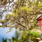 hunting cabin by lake